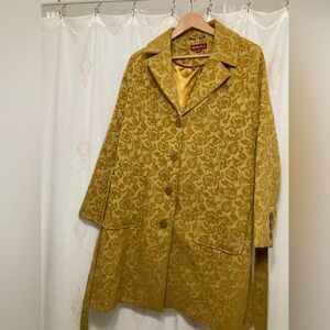 Merona Brocade Chartreuse Coat Y2K